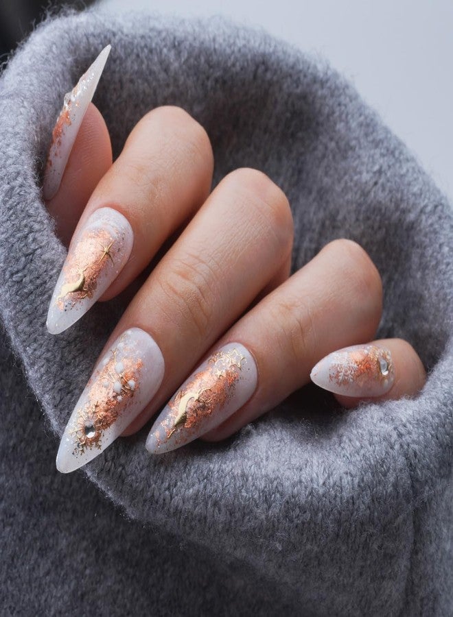 Pretty Diva Christmas Nail Art Stickers - 3D Xmas Snowflake Nail Sticker with Charms Rhinestone for Winter Holiday, Gold Christmas Nail Stickers for Nail Art Self-Adhesive DIY Nail Decals Decoration - Image 5